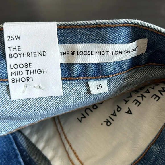 Denim Forum 90s Boyfriend Hi-Rise Thigh Relaxed Denim Cut Off Jean Short - Picture 6 of 9